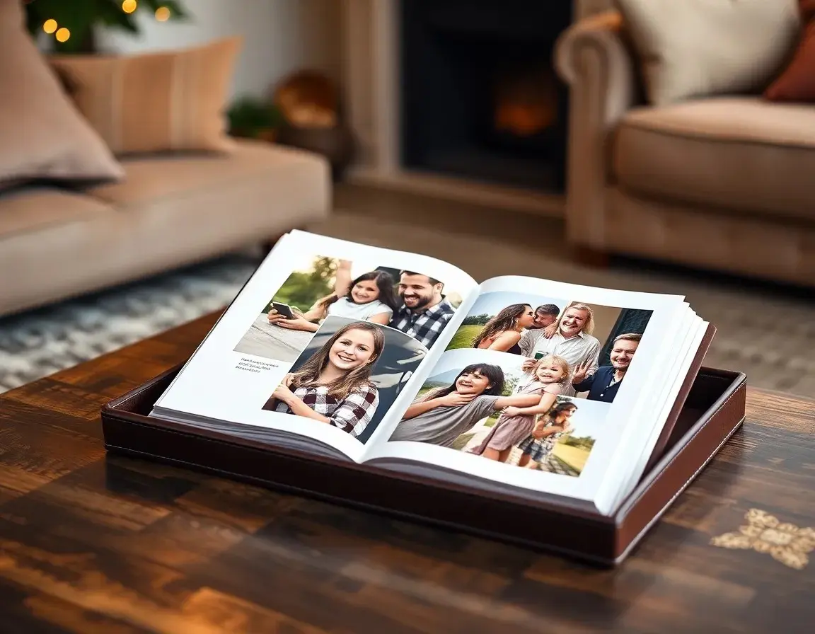 Album Photo en Cuir Premium pour Maman