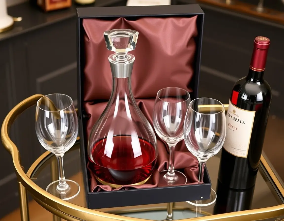 Carafe et set de décantation de vin de qualité