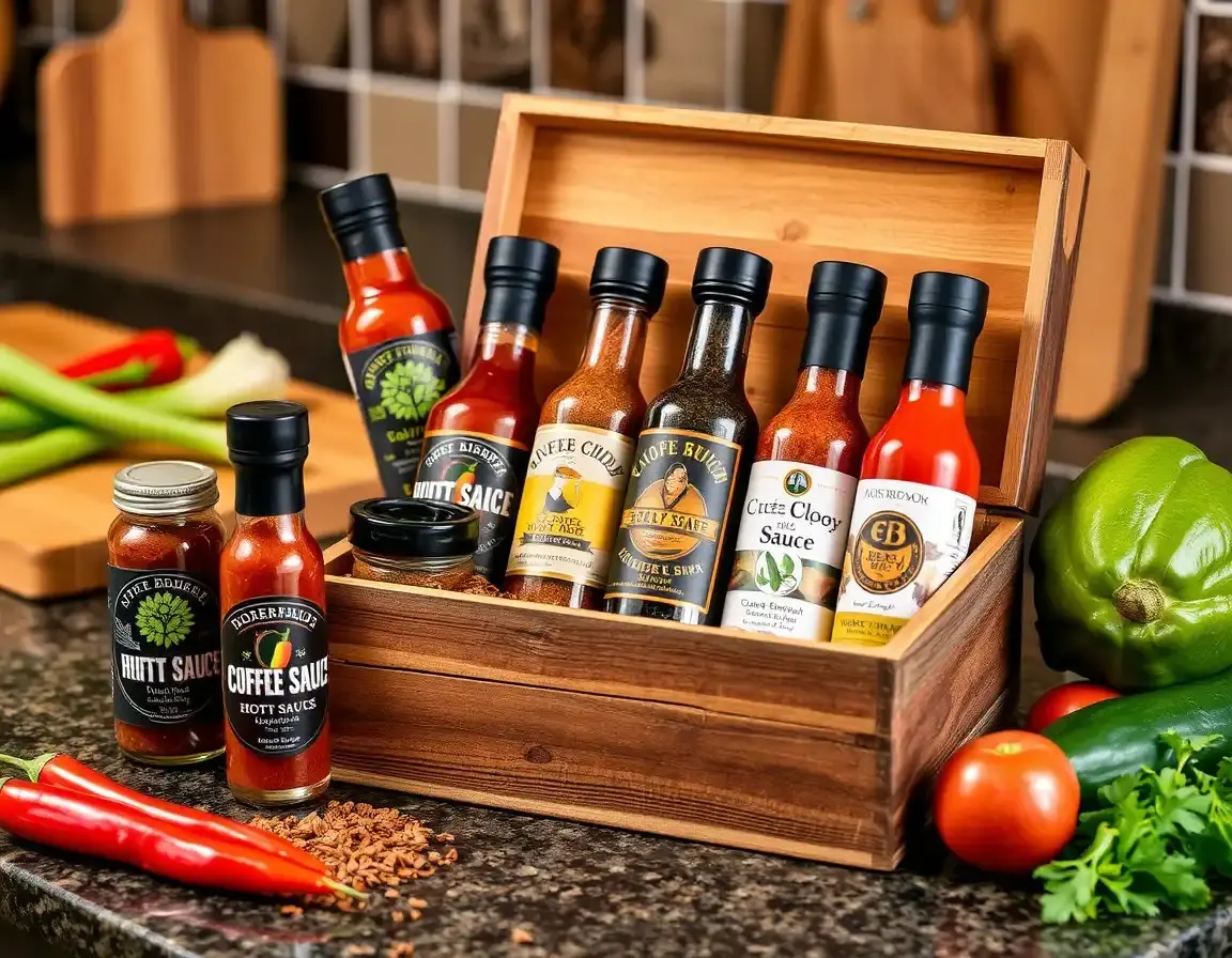 Set de sauces piquantes ou d'épices gourmet