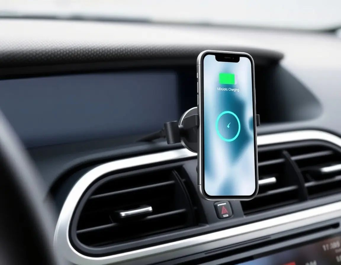 Support de voiture magnétique avec chargeur sans fil