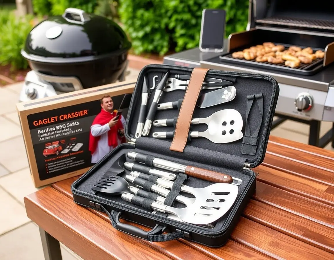Ensemble d'ustensiles de barbecue professionnels
