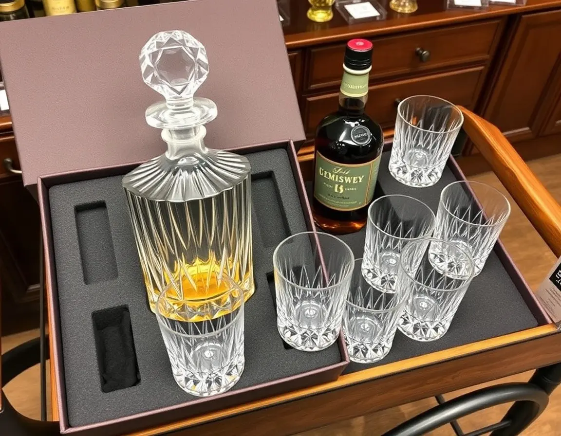 Carafe à whisky élégante et ensemble de verres
