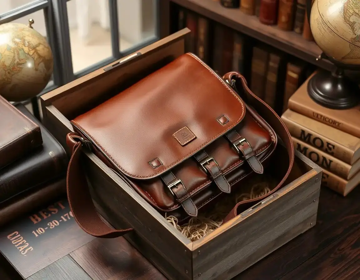 Sac messager en cuir pour homme