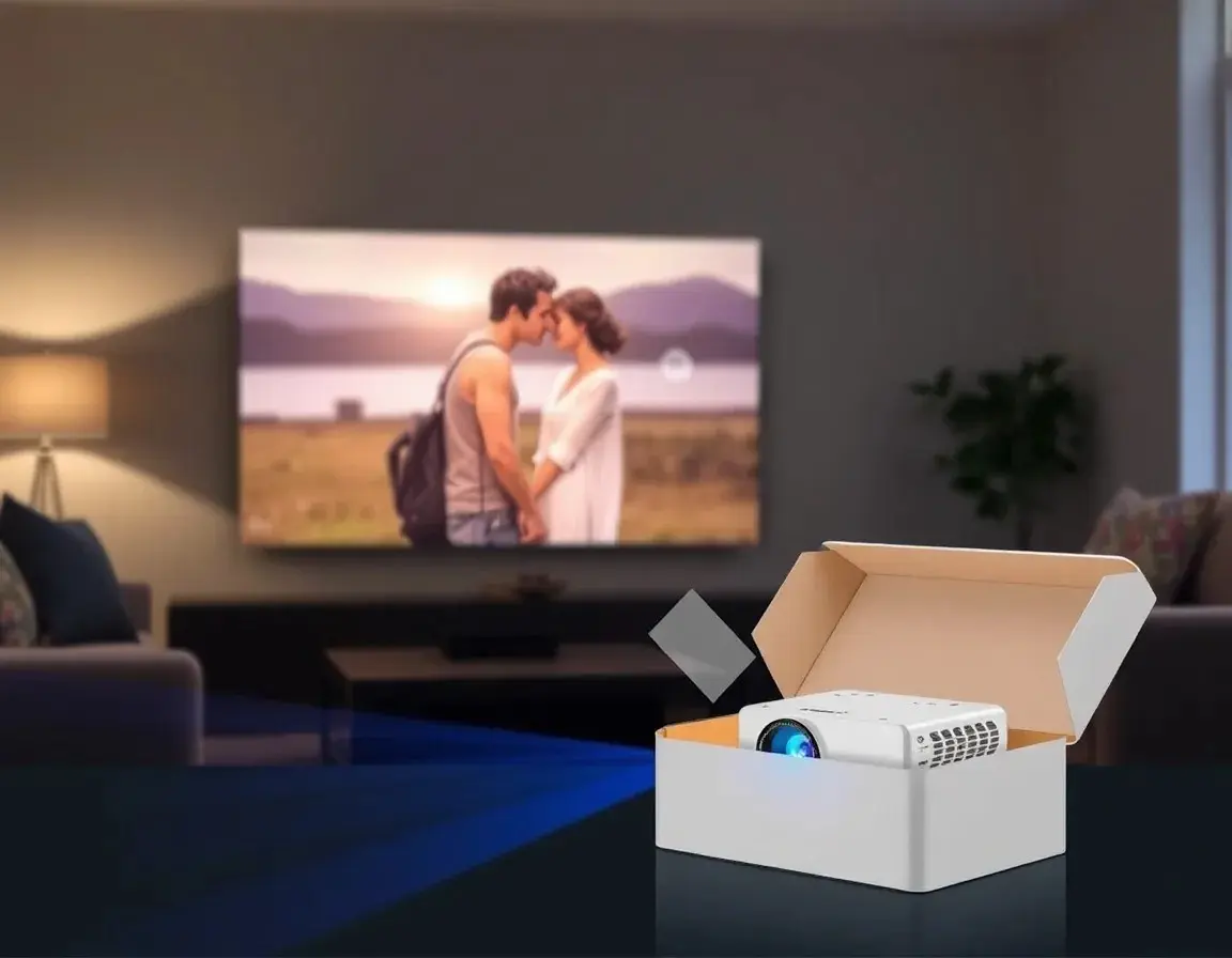 Mini-projecteur portable pour soirée cinéma