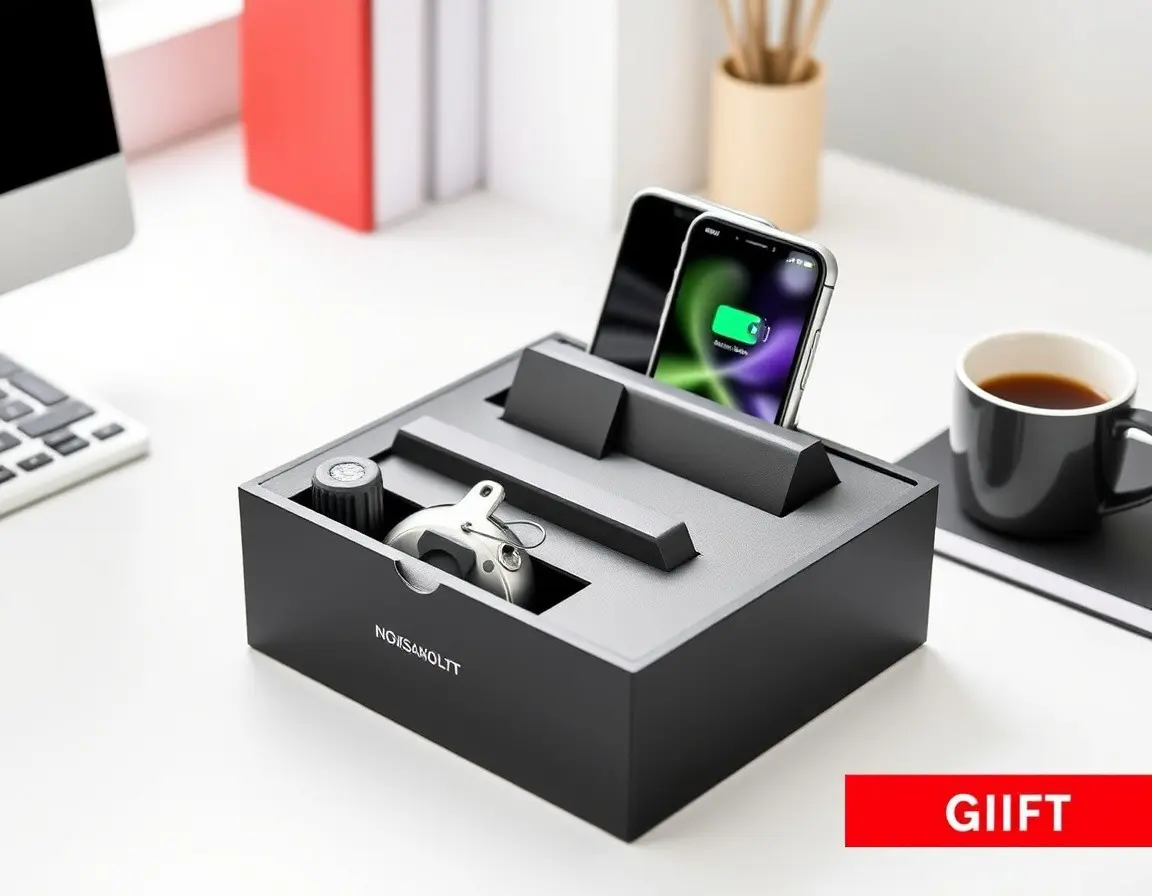 Organisateur de Bureau avec Chargeur Sans Fil
