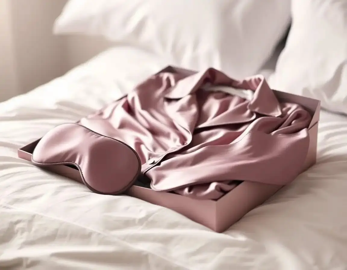 Pyjama en Soie et Masque de Nuit