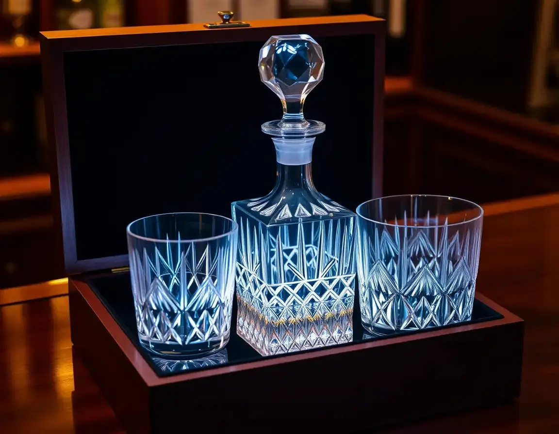 Carafe et verres à whisky en cristal