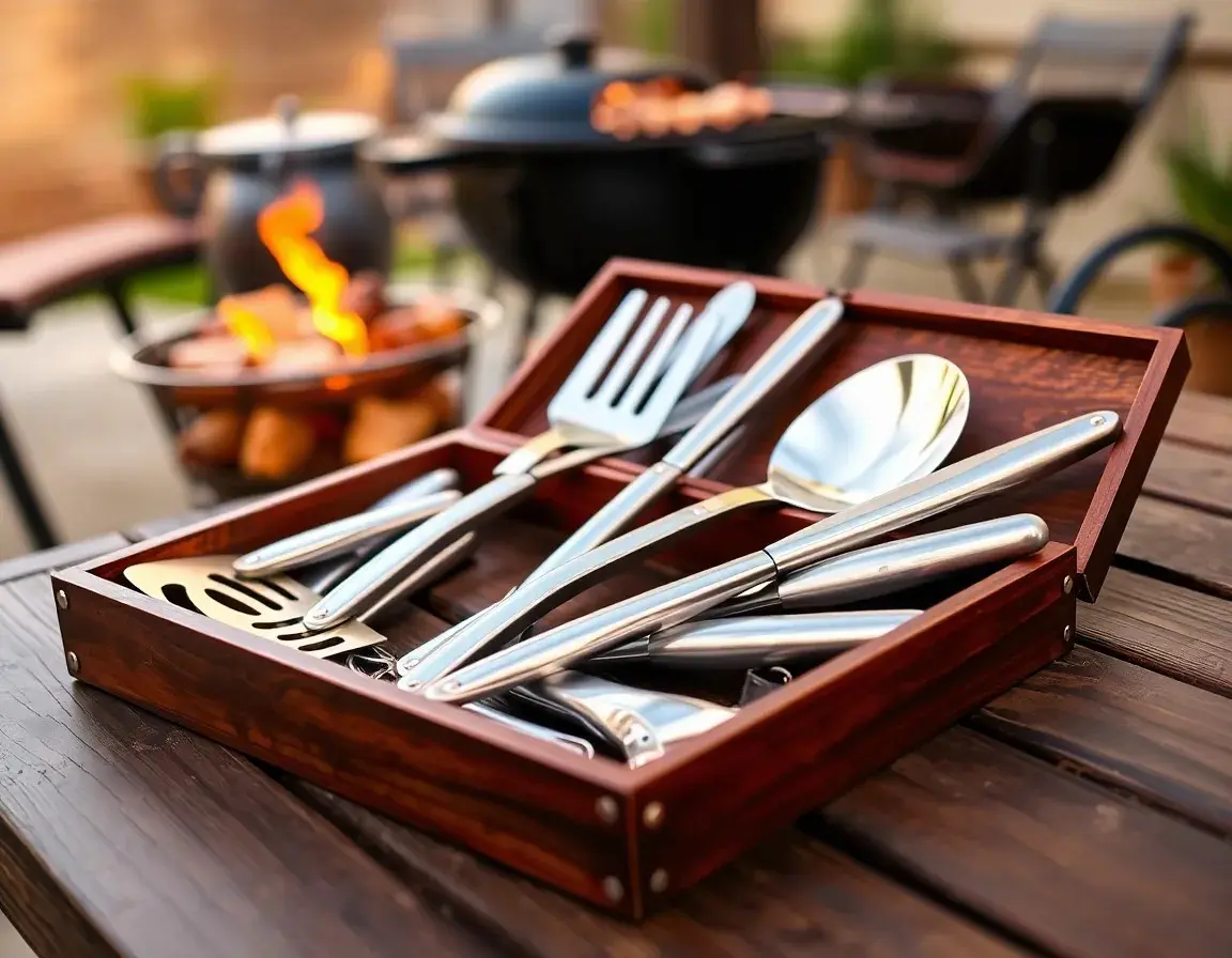 Kit d'outils de BBQ en acier inoxydable