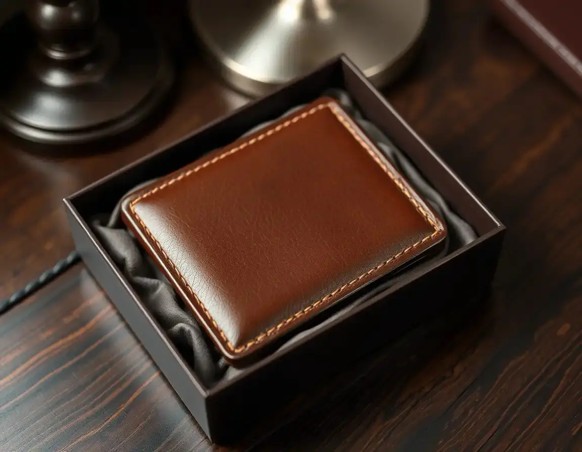 Portefeuille en cuir avec blocage RFID