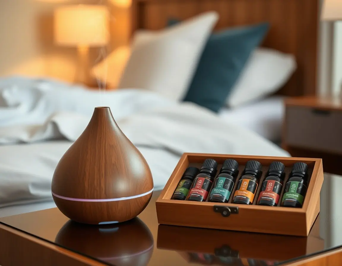 Ensemble d'huiles essentielles et diffuseur