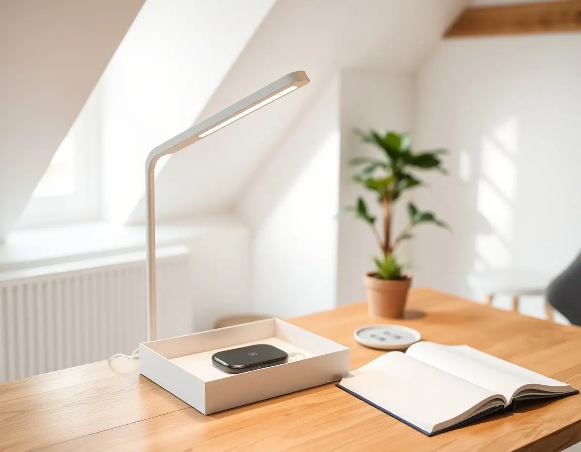 Lampe de bureau LED avec chargeur sans fil