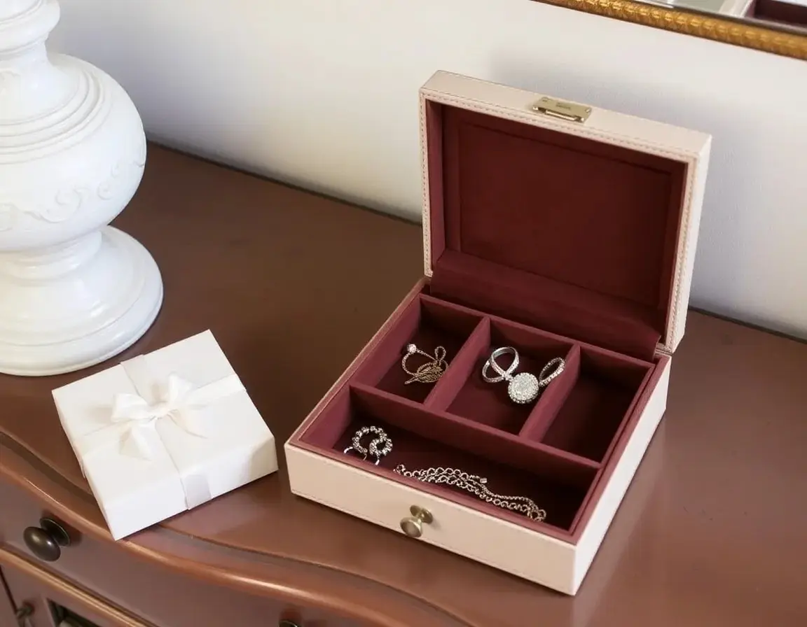 Boîte de rangement à bijoux à niveaux