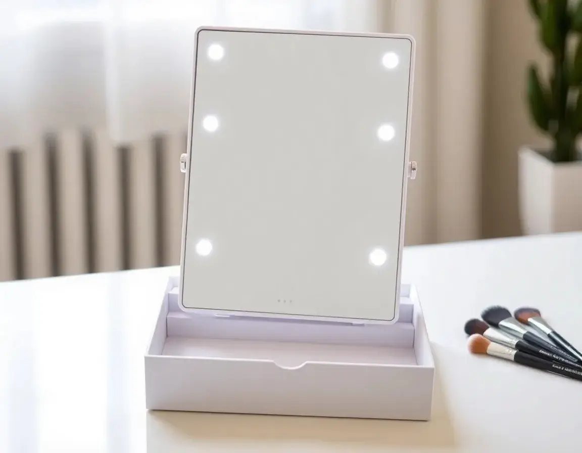Miroir de Maquillage LED Intelligent avec Rangement