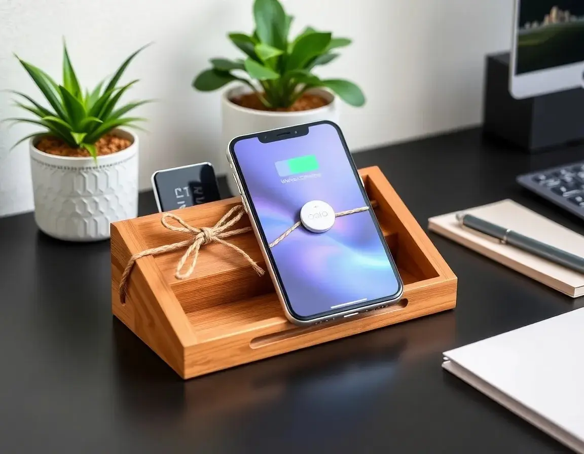 Chargeur de Téléphone Sans Fil avec Organisateur de Bureau