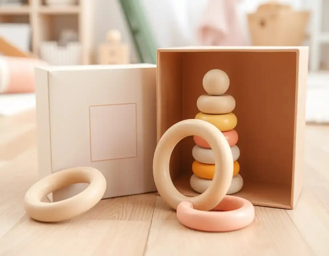 Jouet en bois anneaux à empiler