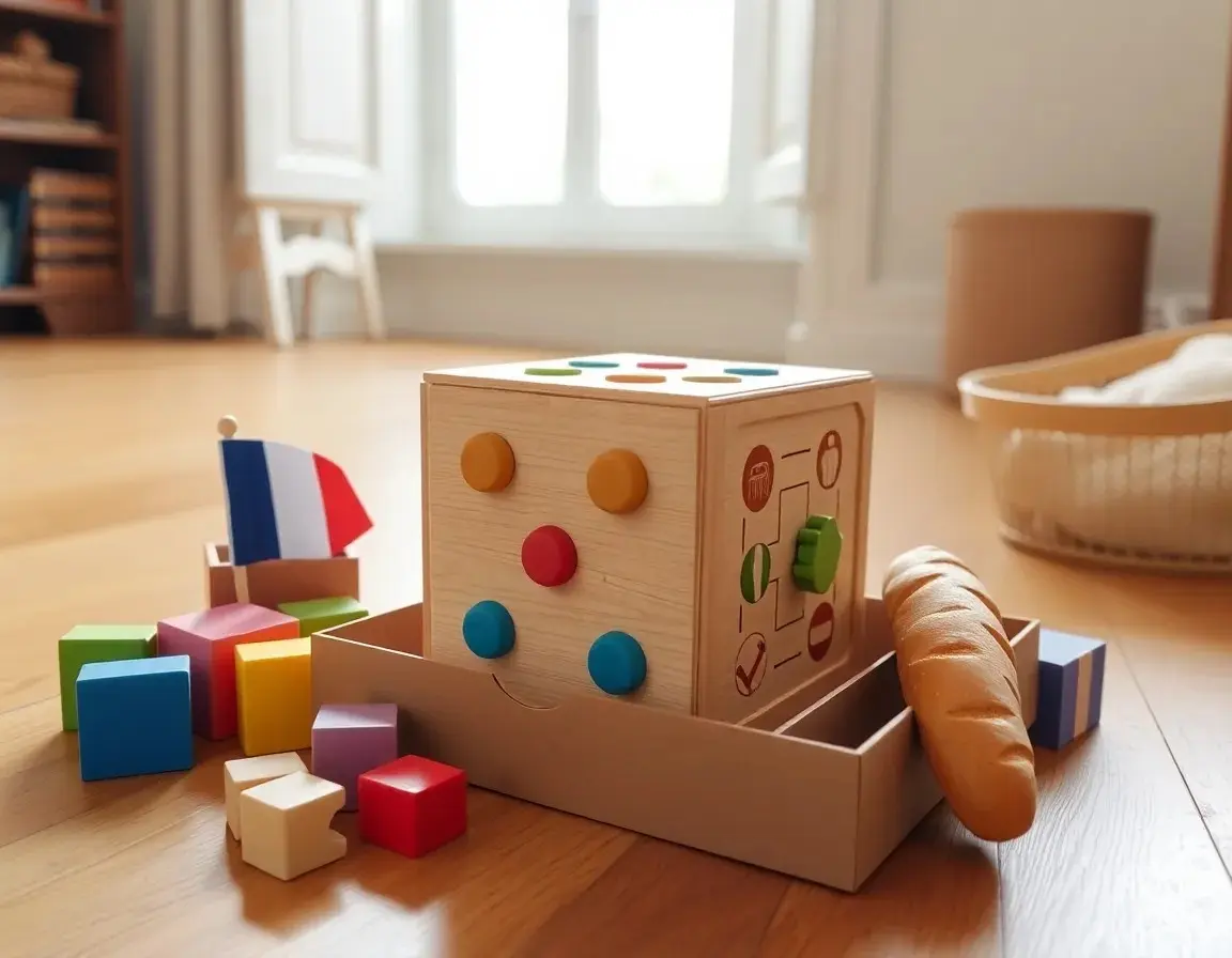 Cube d'activités en bois pour bébé
