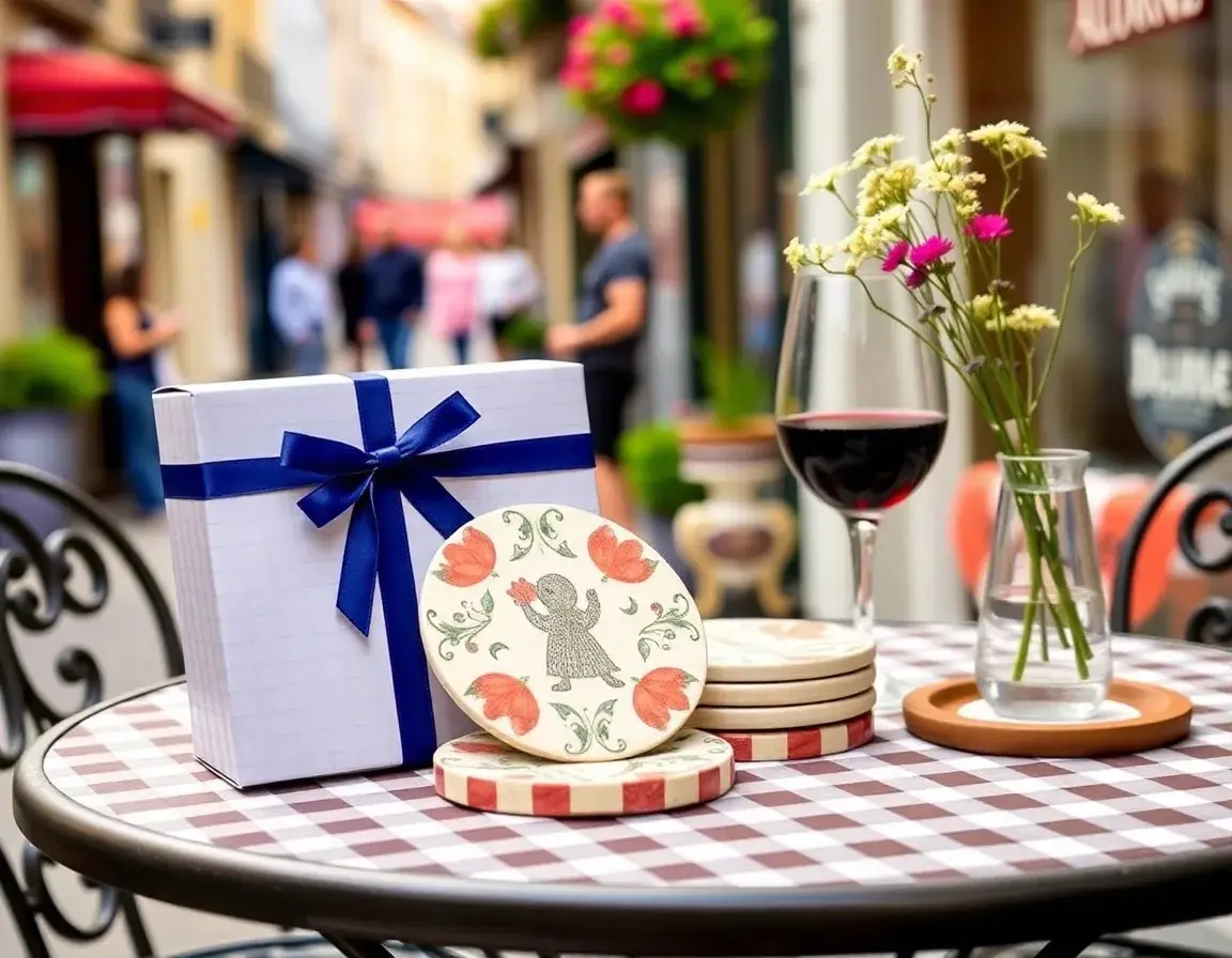 Sous-verre en Céramique Décoratif pour Invité Baptême