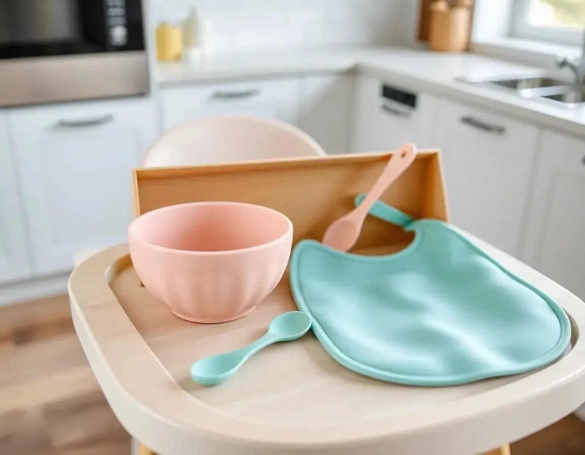 Set d'ustensiles d'alimentation en silicone pour bébé