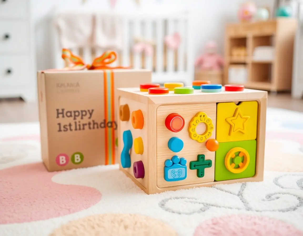 Grand Cube d'Activités en Bois pour Tout-Petit