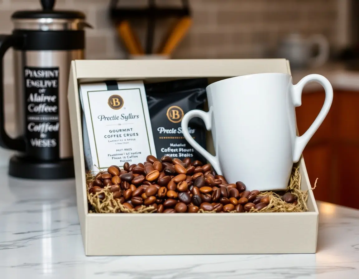 Set de Grains de Café Artisanaux et Tasse