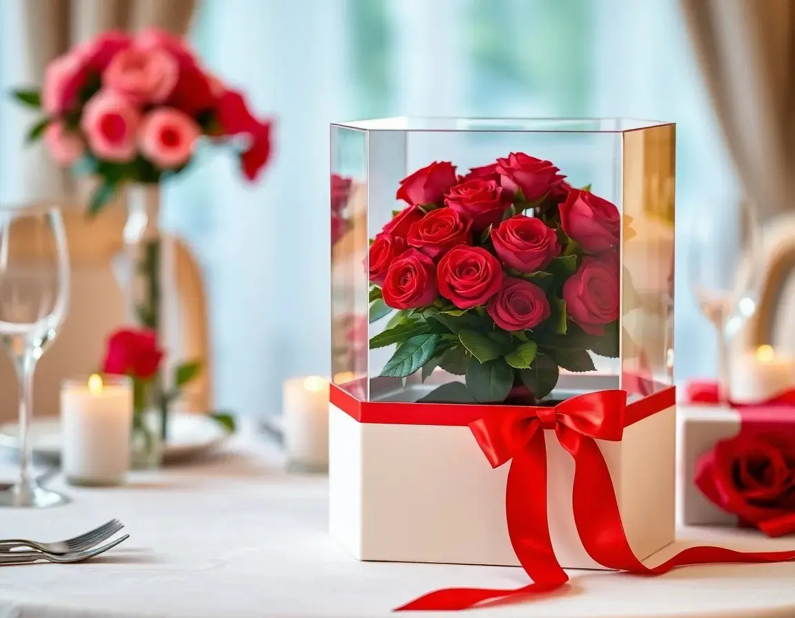 Arrangement de Fleurs Artificielles (Rose Éternelle)