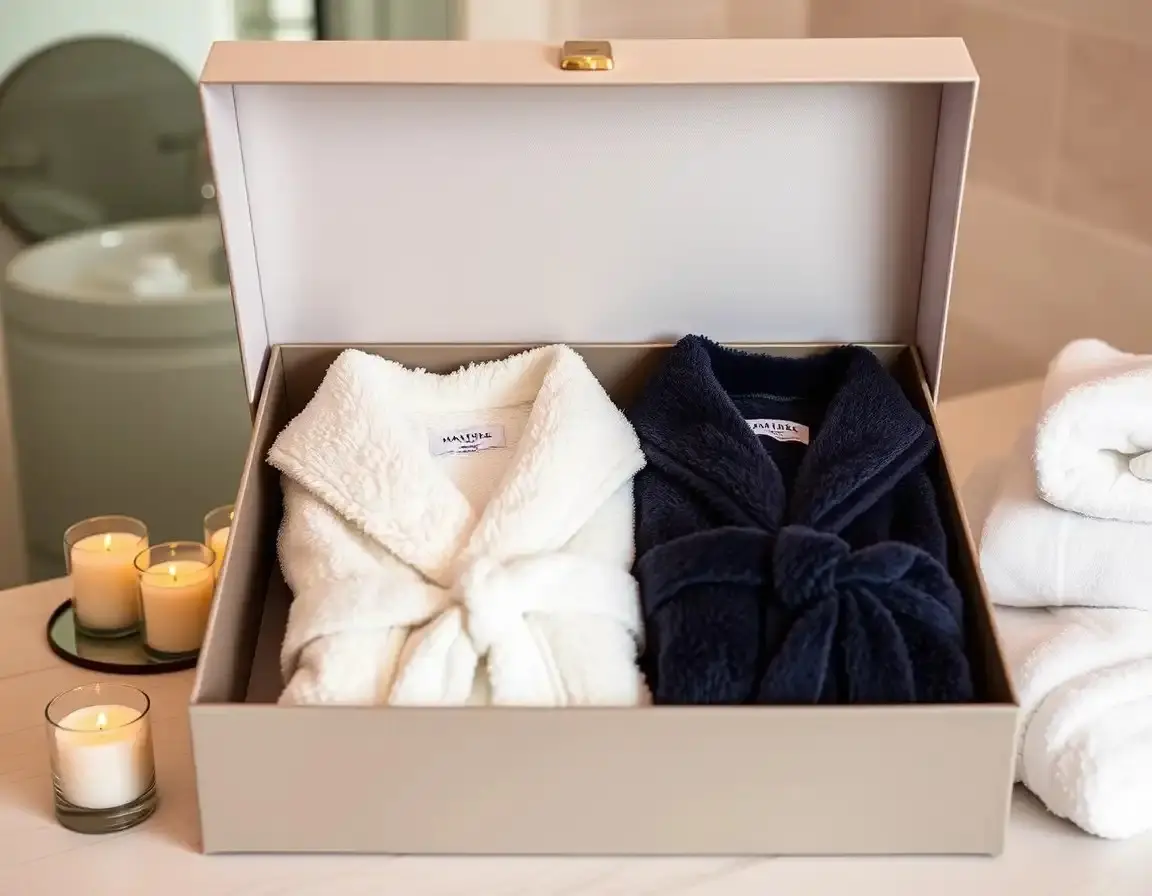 Peignoirs de Bain de Luxe Assortis pour Couple