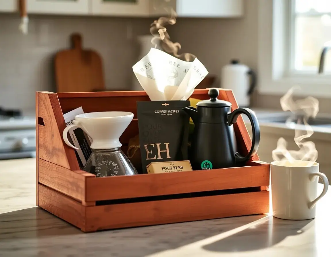 Panier Cadeau de Cafetière Gourmet