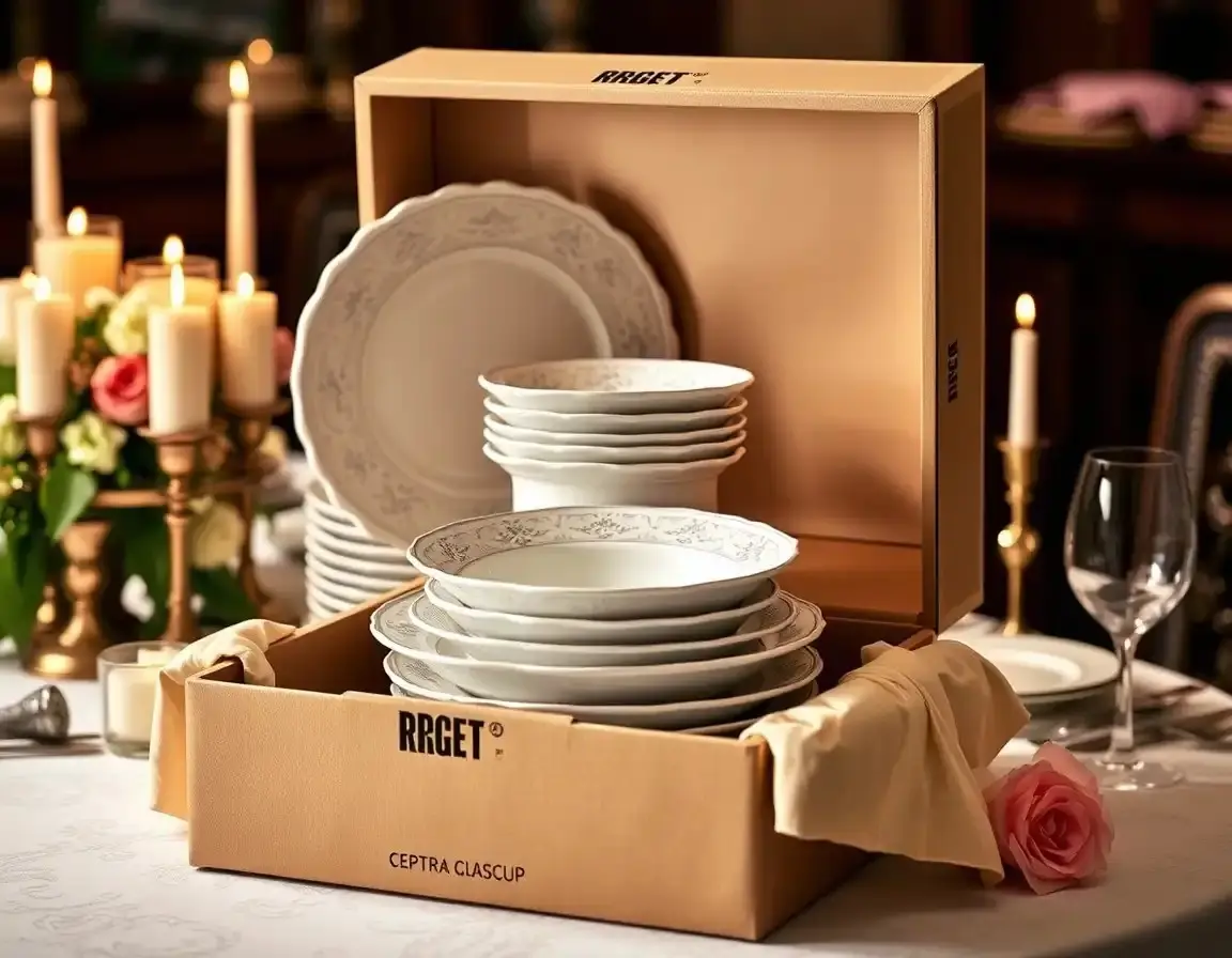 Service de vaisselle en porcelaine fine pour quatre personnes