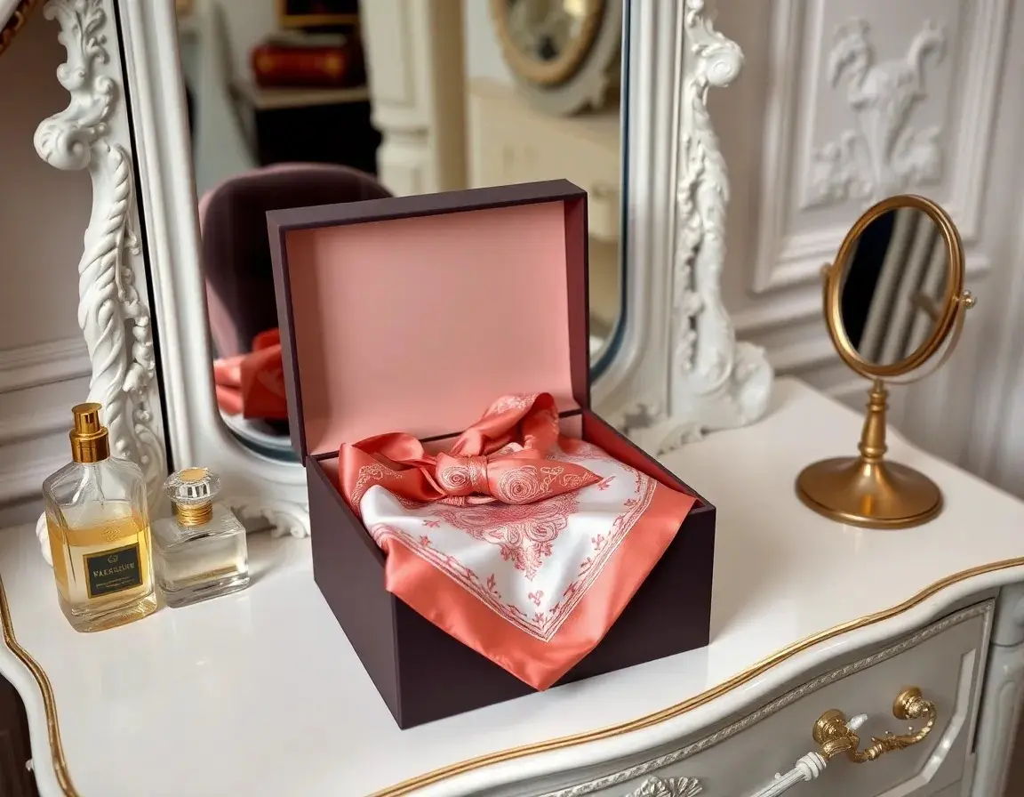 Écharpe en Soie de Luxe pour Grand-Mère