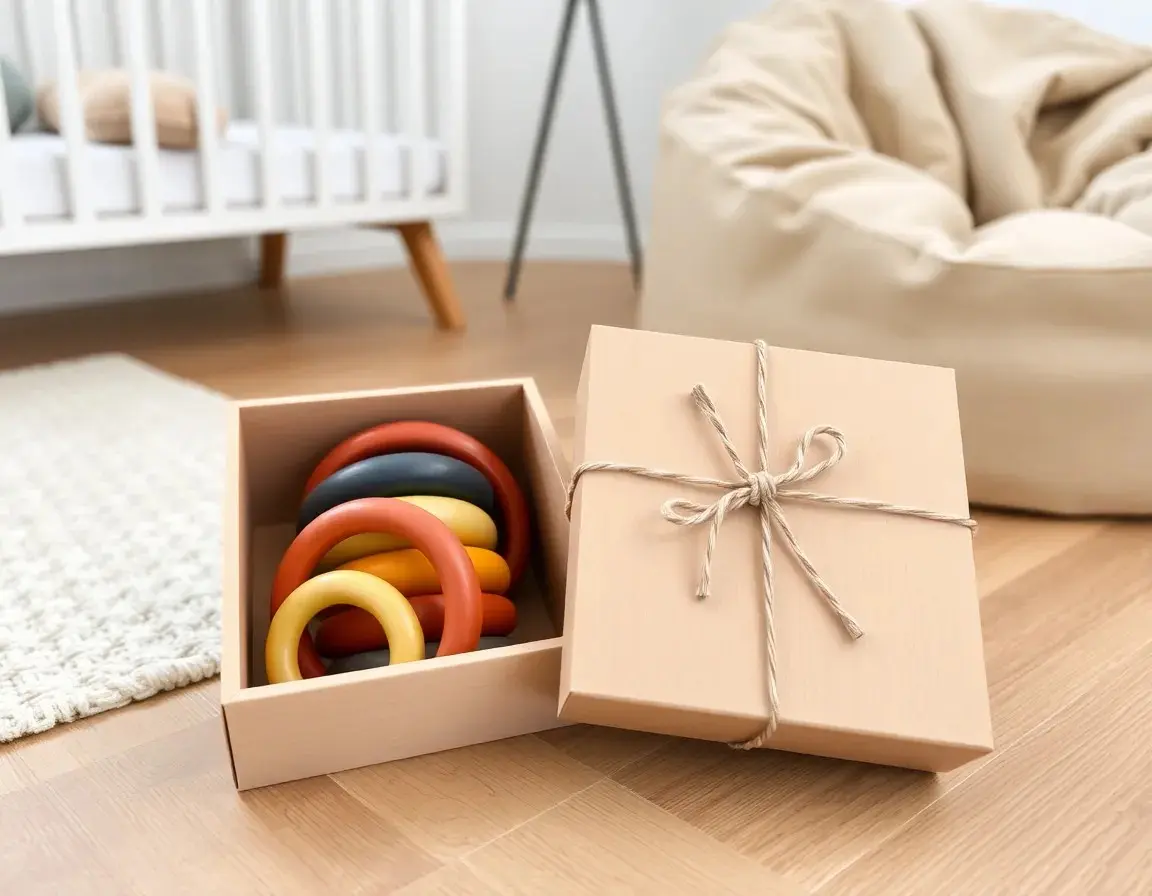 Pyramide d'anneaux en bois