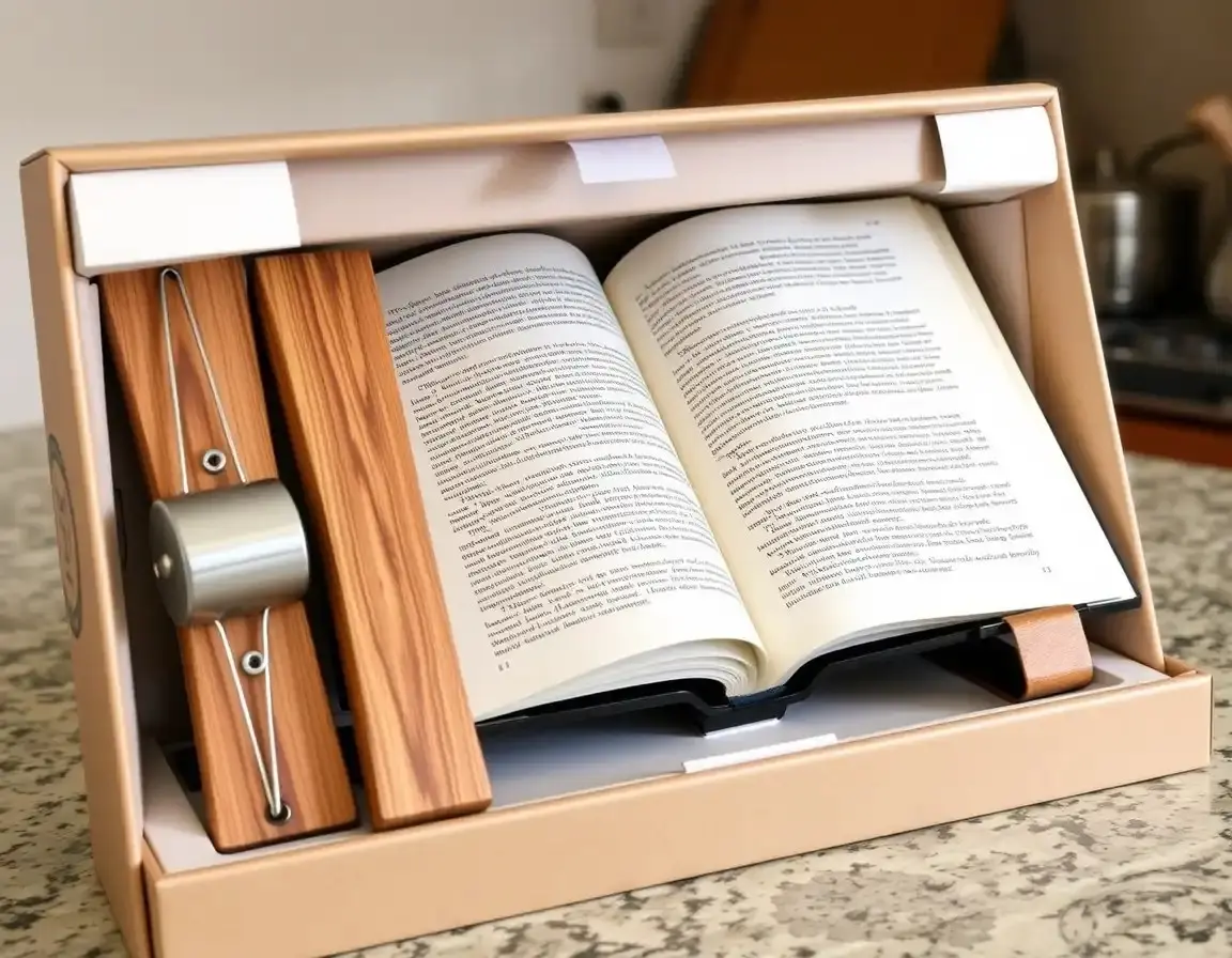 Support de Livre de Cuisine avec Pinces