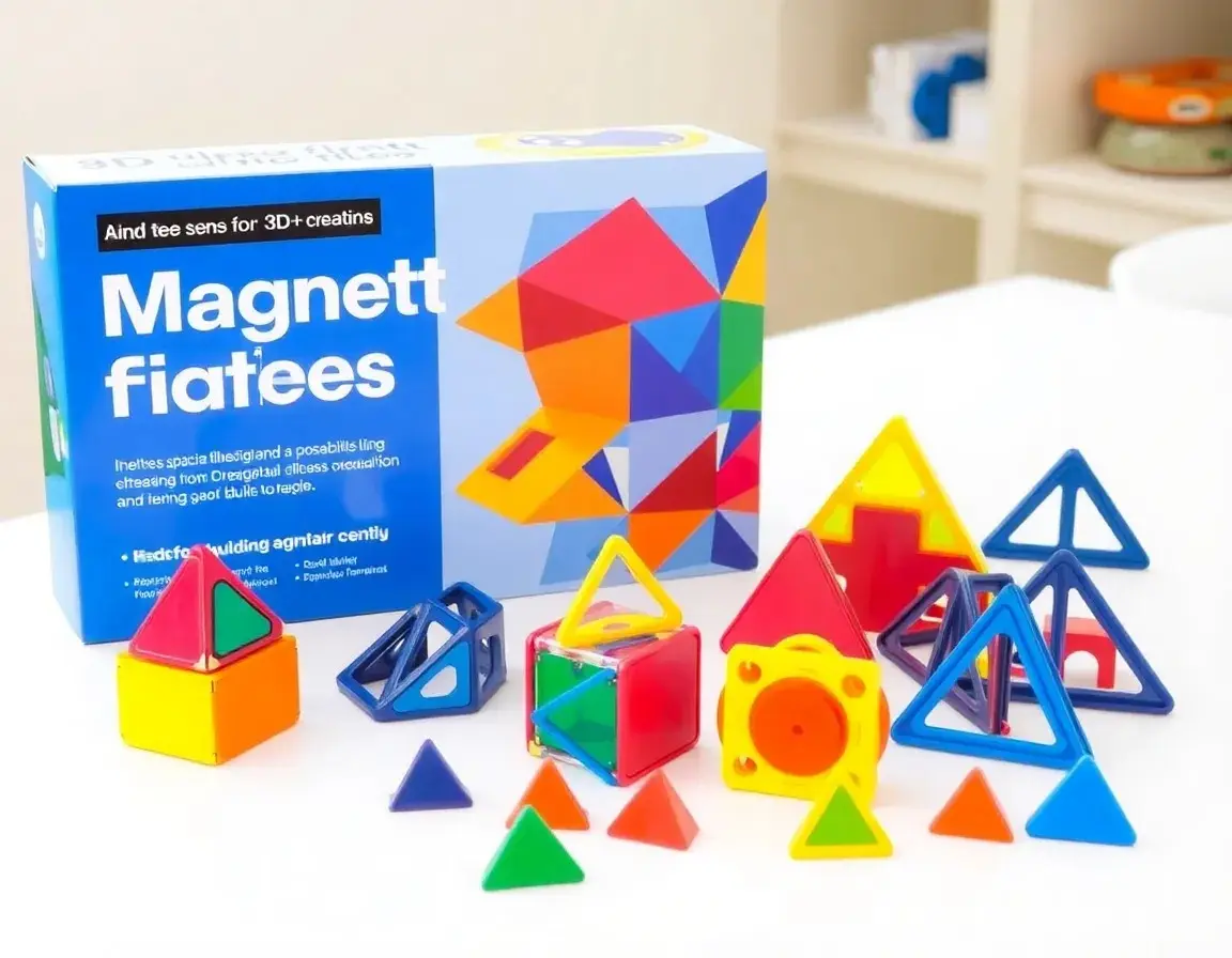 Ensemble de tuiles de construction magnétiques