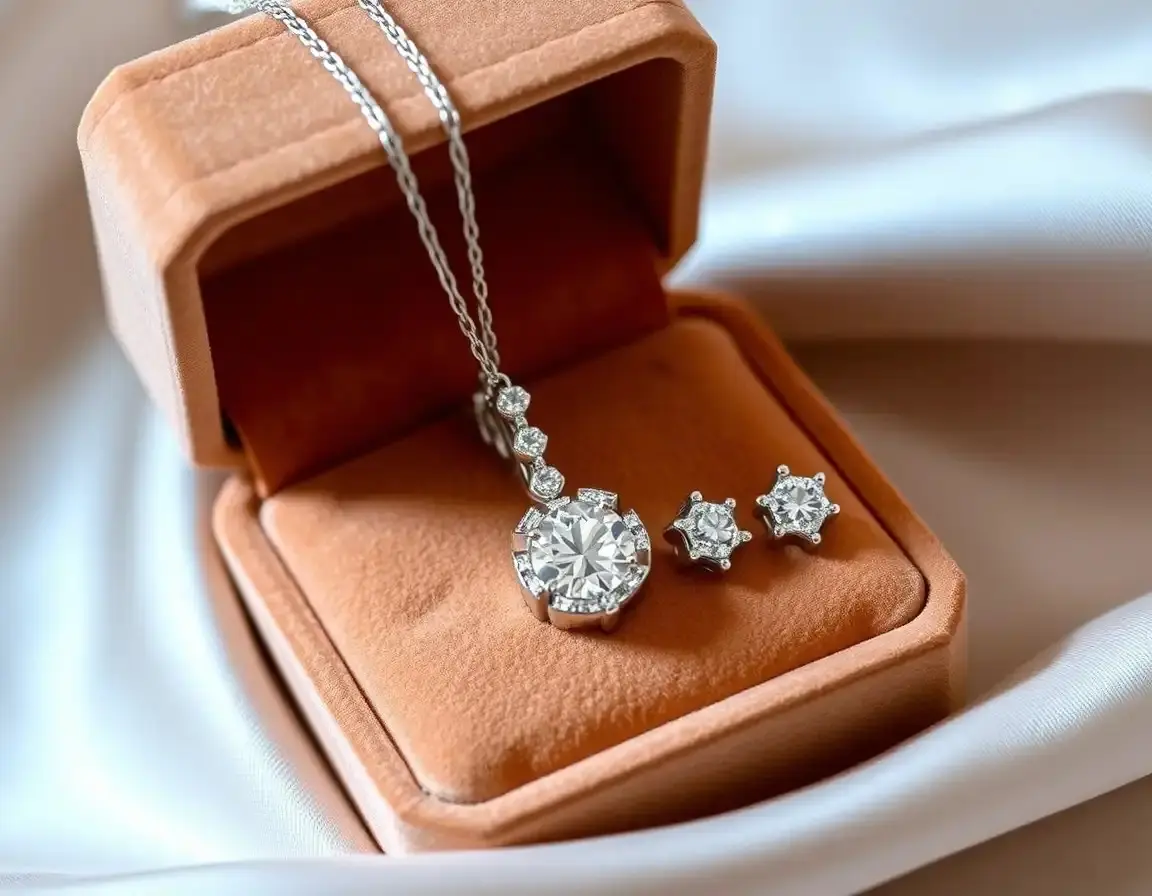 Set Collier et Boucles d'Oreilles en Zirconium