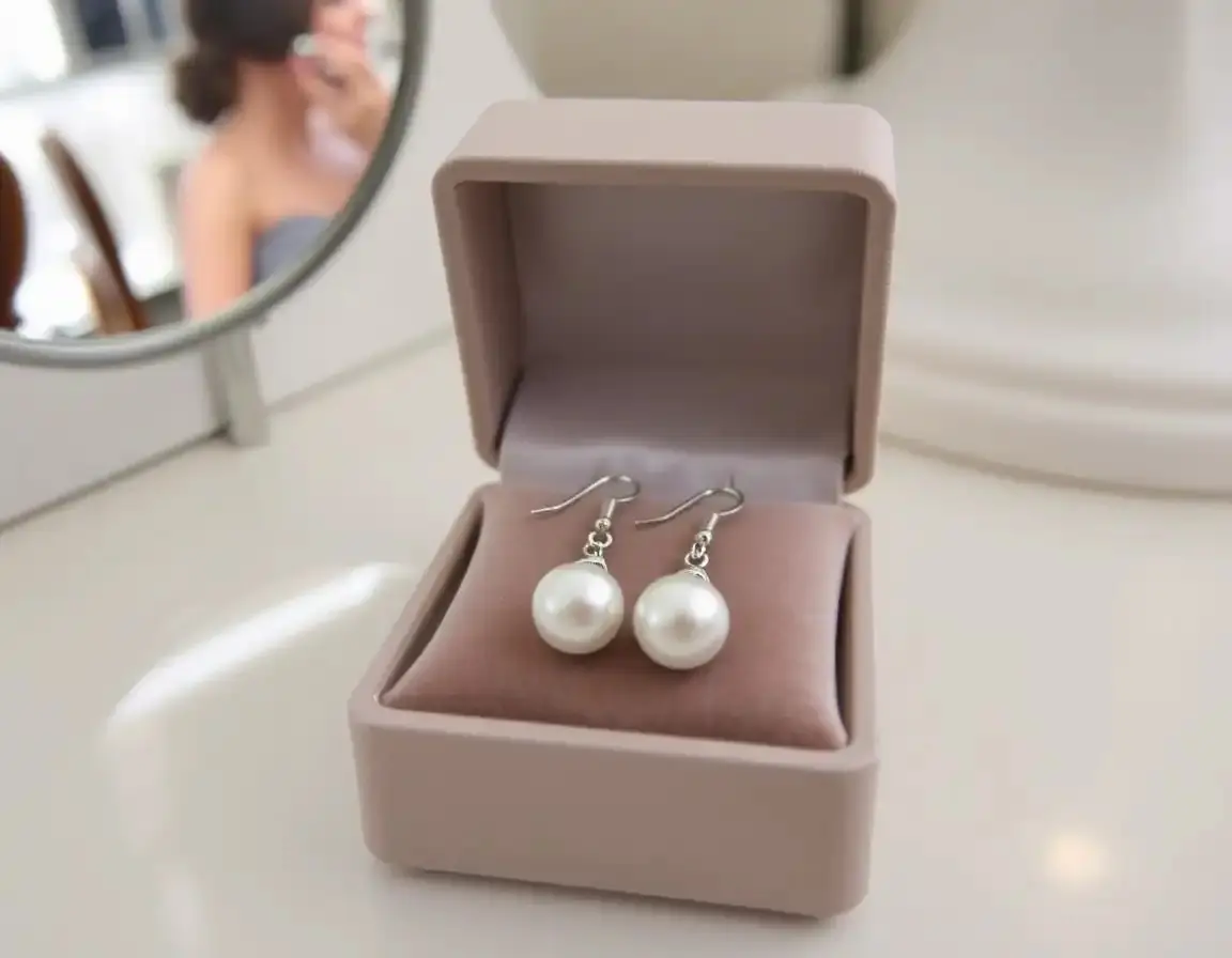 Boucles d'Oreilles Pendantes en Perles d'Argent Sterling