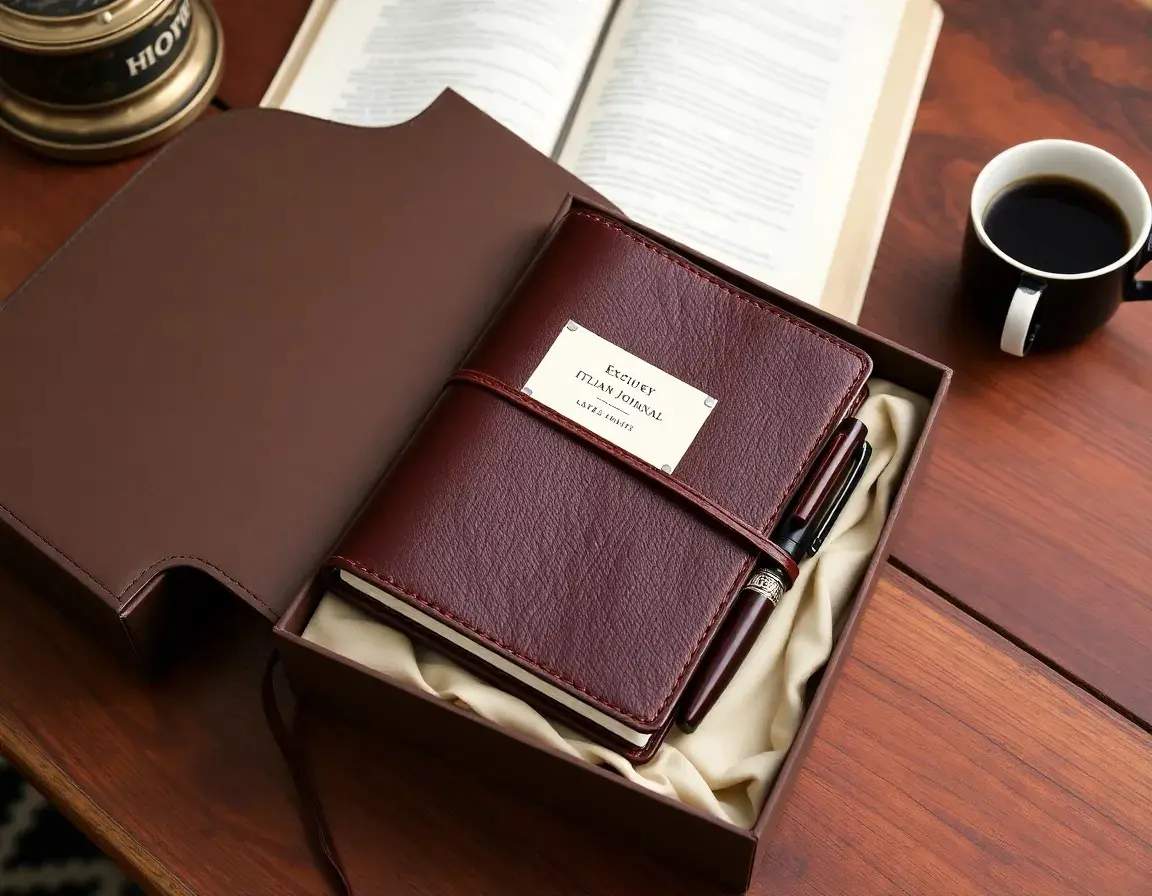 Journal en Cuir et Stylo Plume