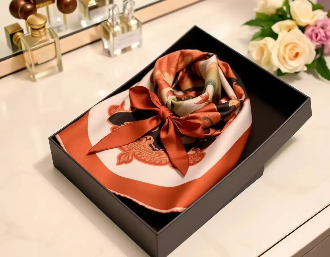 Écharpe en Soie Pure Imprimé Artistique