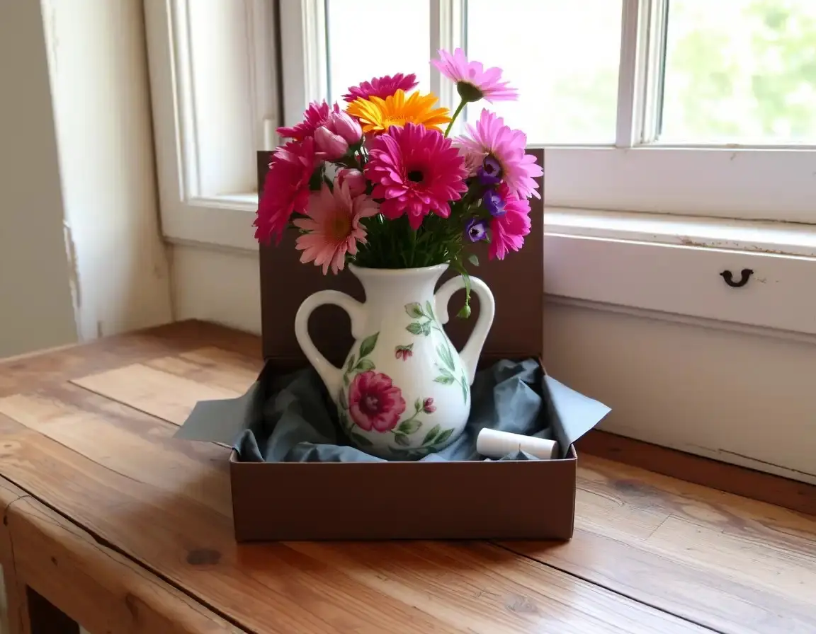 Vase en Céramique Peint à la Main