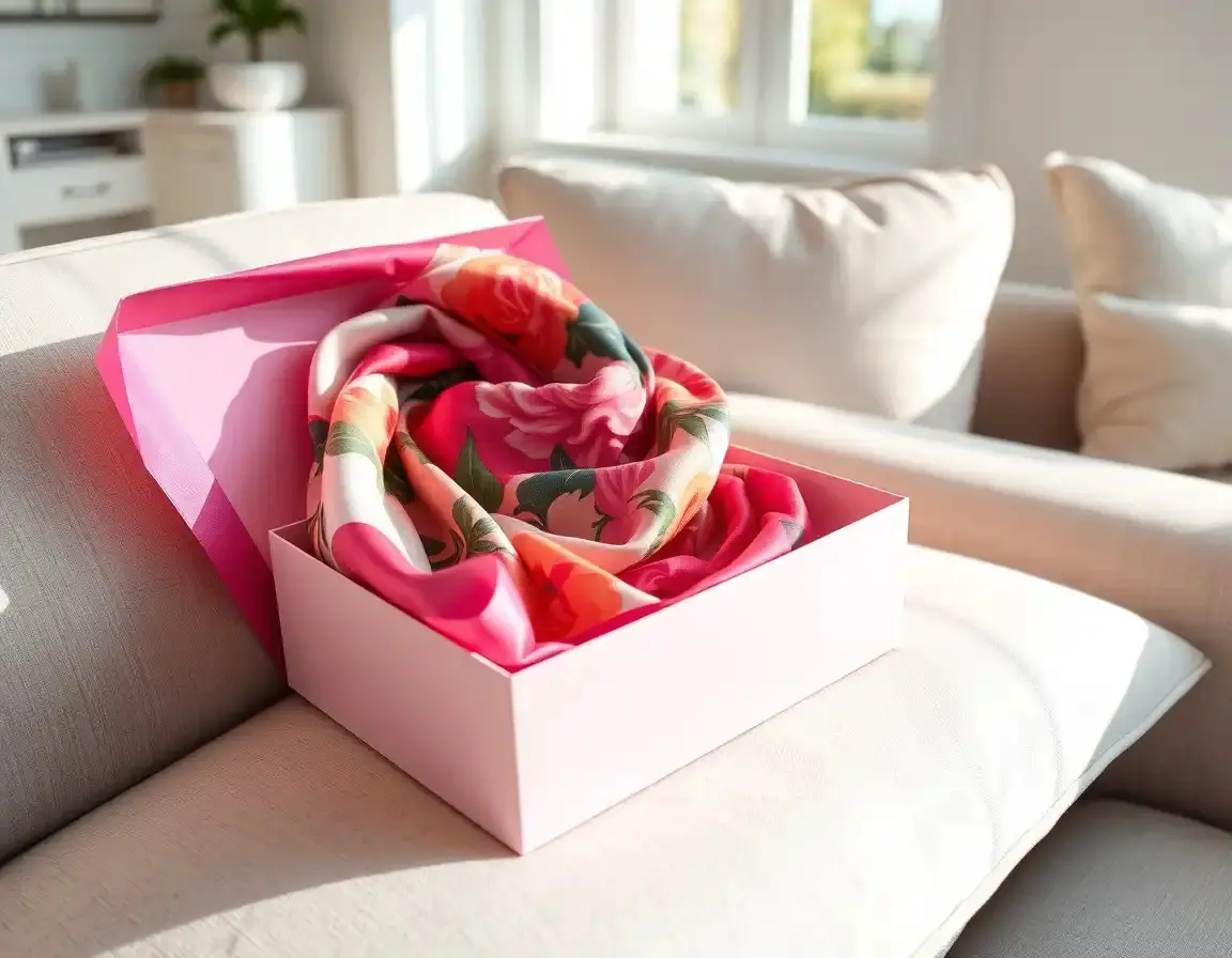 Foulard en Soie Imprimé Floral