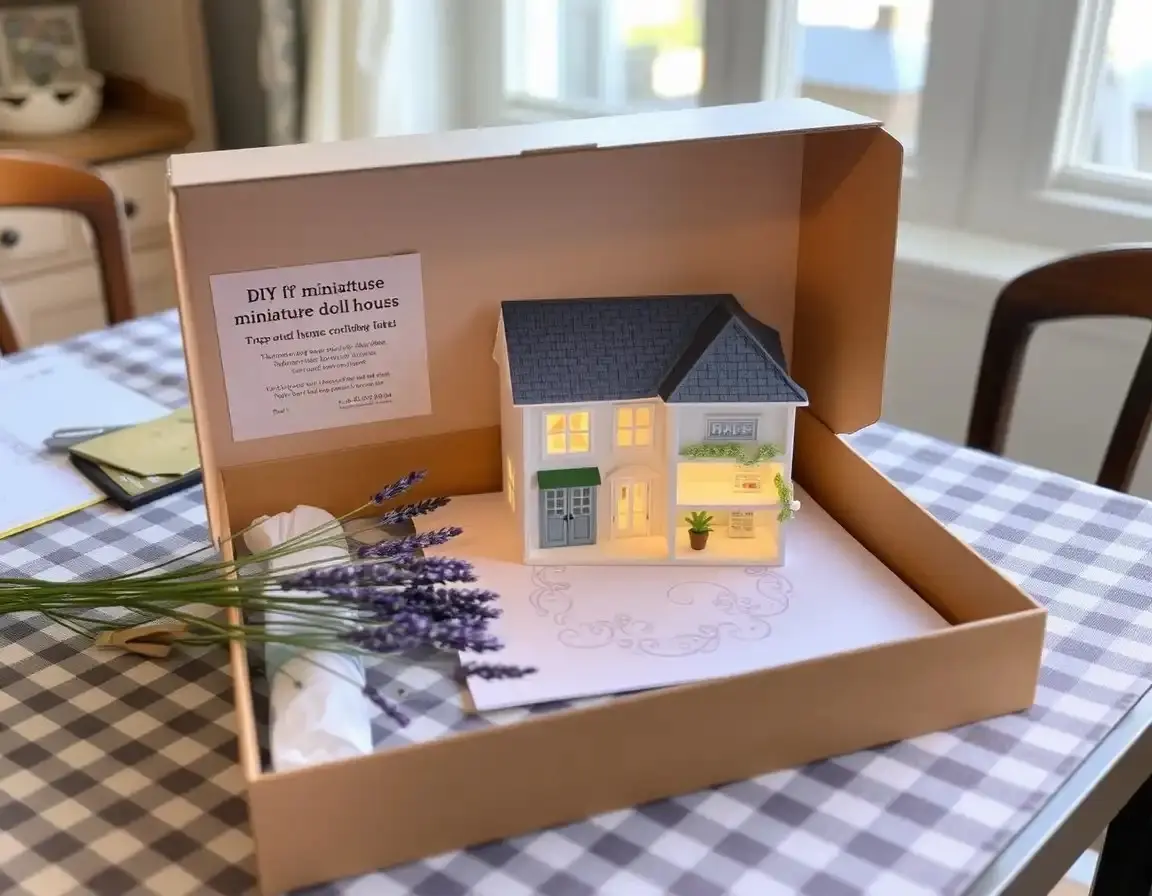 Kit de maison de poupée miniature DIY avec lumières