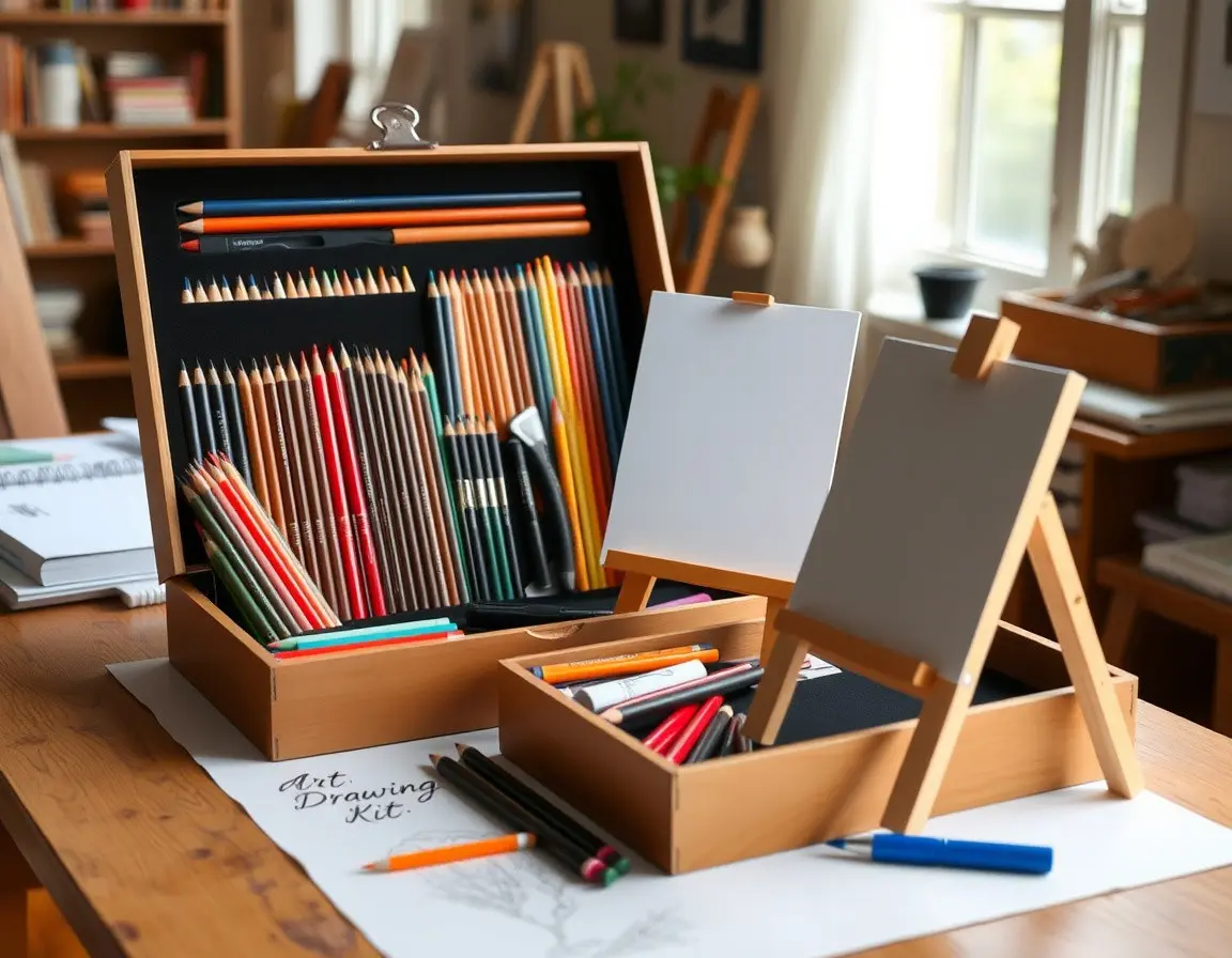 Kit de dessin artistique de haute qualité avec chevalet
