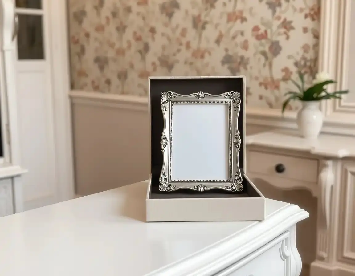 Cadre Photo Plaqué Argent pour Bébé