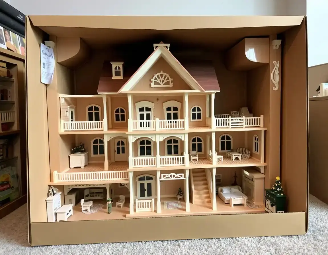 Grande maison de poupée détaillée