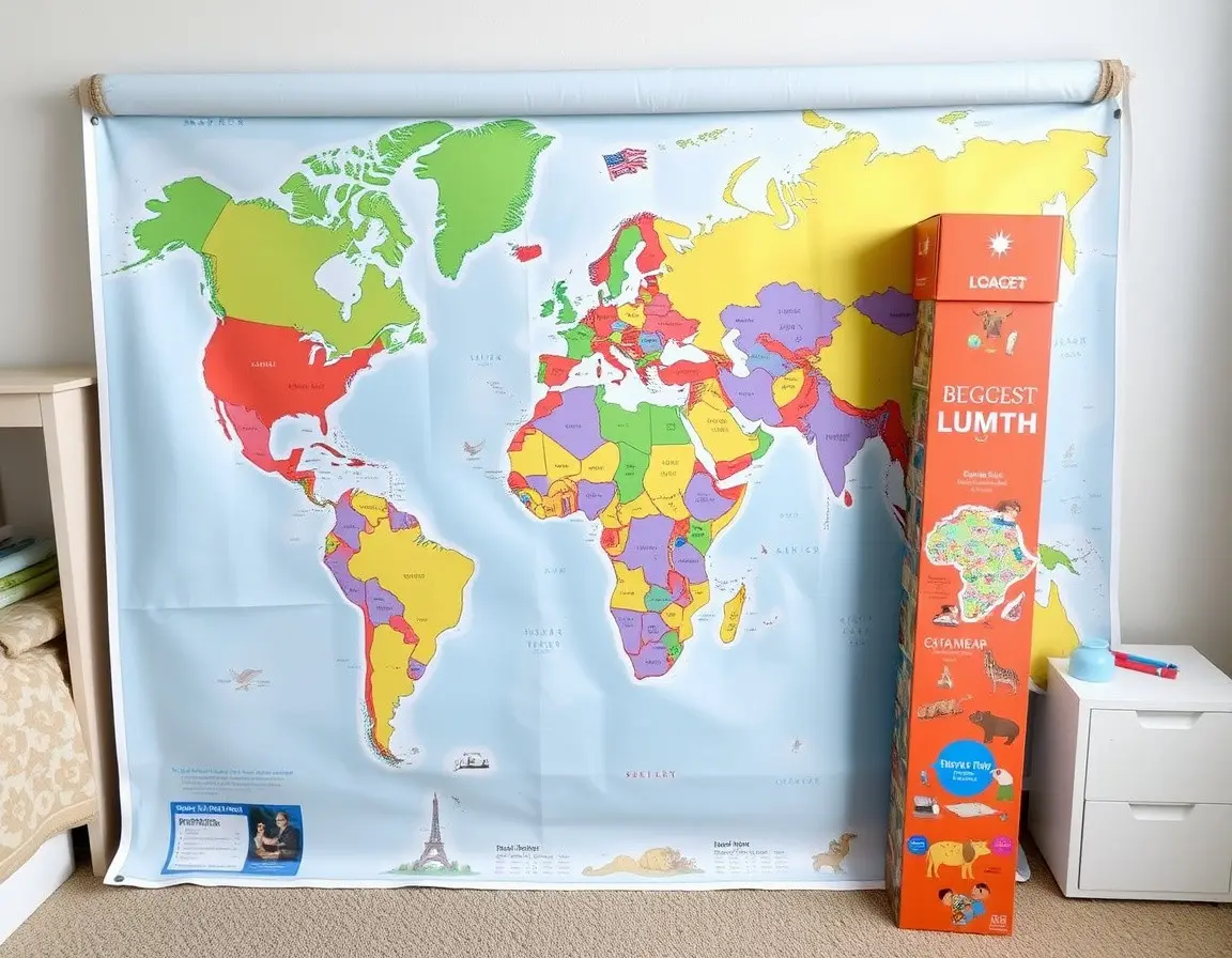 Carte du monde pour enfants avec autocollants