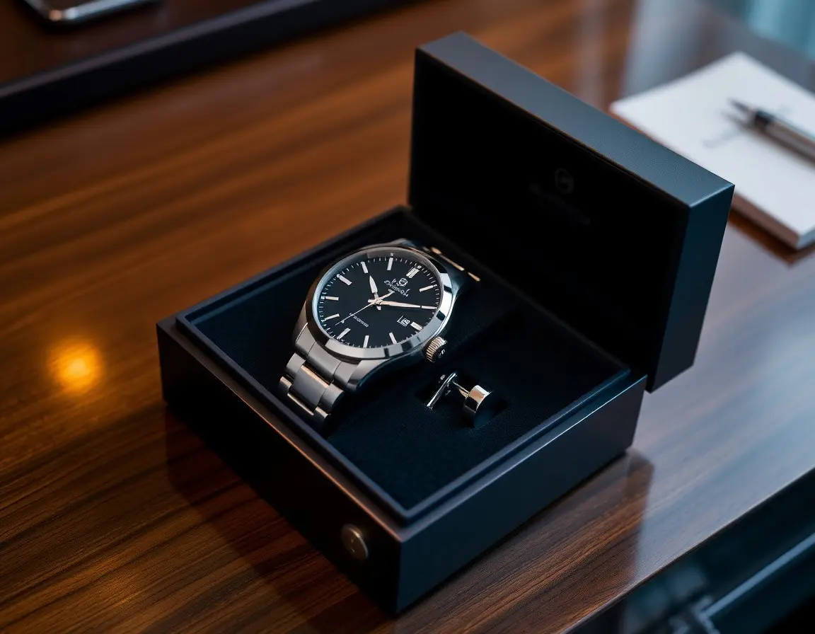 Coffret cadeau montre automatique pour homme