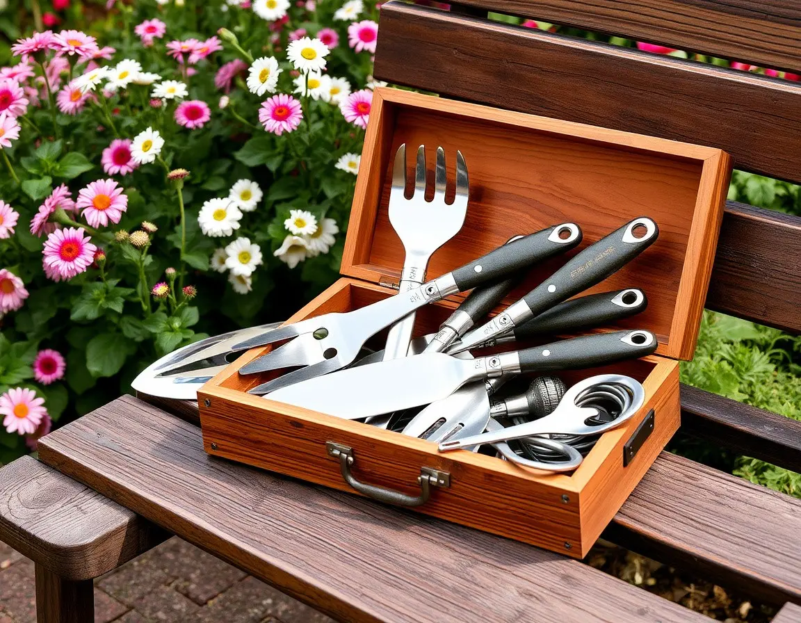 Kit d'outils de jardinage en acier inoxydable