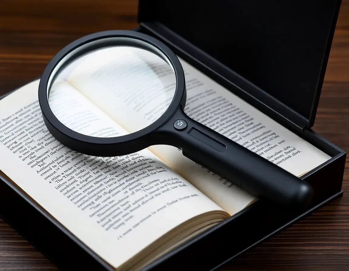 Grande loupe de lecture avec lumière LED