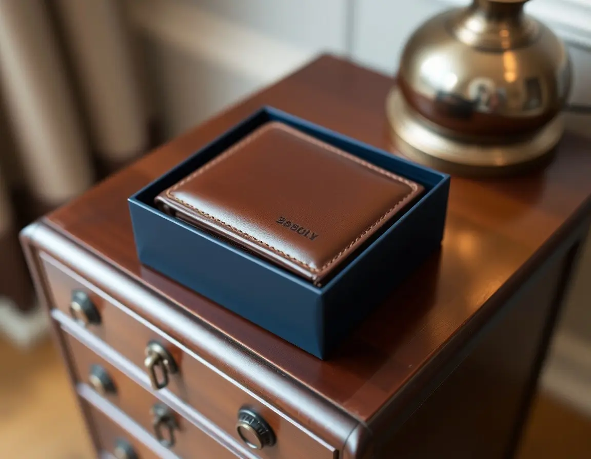 Portefeuille Pliable en Cuir Véritable pour Homme