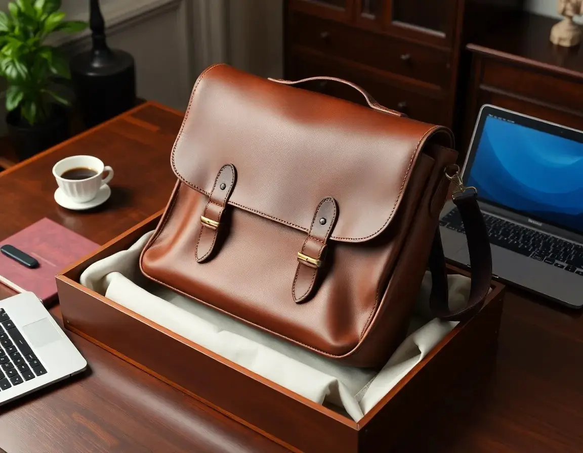 Sacoche Messager en Cuir Vintage