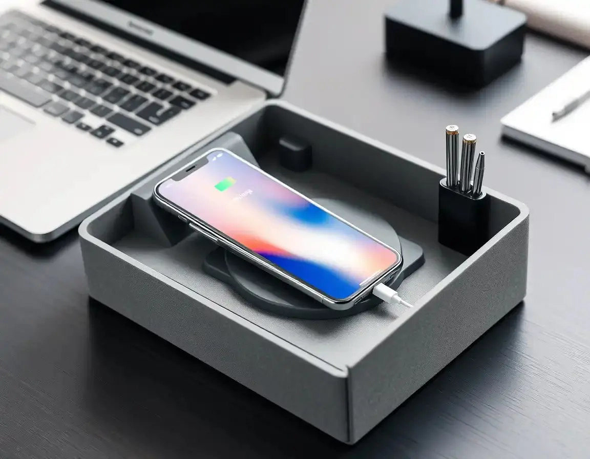 Organisateur de Bureau avec Chargeur Sans Fil