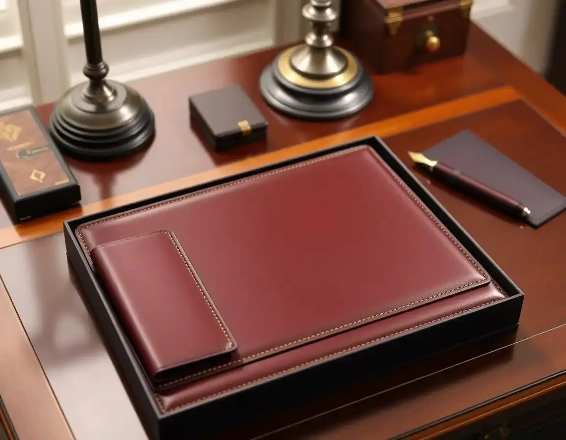 Set d'organisateur de bureau de luxe en cuir